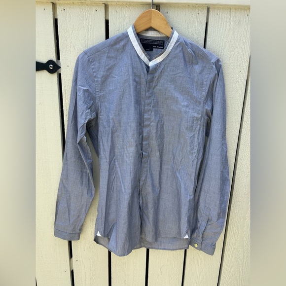 The Kooples Mao collar shirt with hidden buttons career wear office casual Sz Sm - Picture 1 of 5